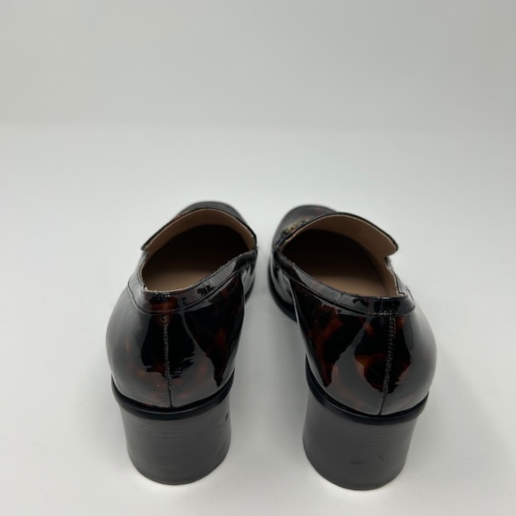 Tory Burch Tortoise Patent Mid Heel Loafers Size 9.5 Preppy ~ Winter ~ EUC! - Picture 3 of 7